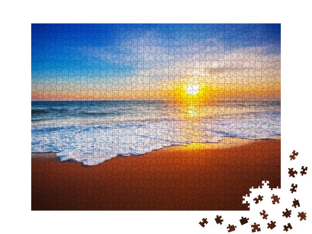 Puzzle de 1000 pièces « Coucher de soleil enchanteur au bord de la mer »