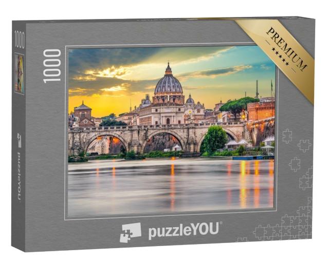 Puzzle de 1000 pièces « Basilique Saint-Pierre et pont Vittorio Emanuele II au Vatican, Rome »