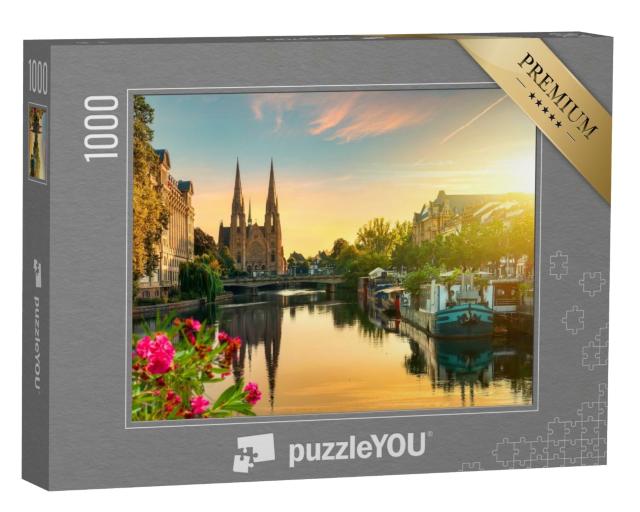 Puzzle de 1000 pièces « Église réformée Saint-Paul de Strasbourg au lever du soleil, France »