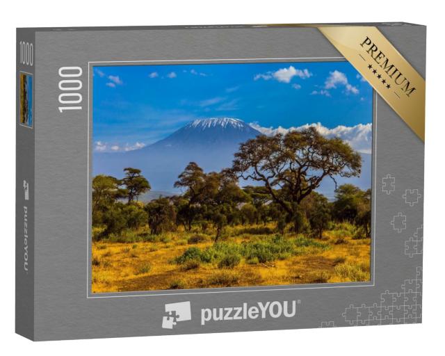 Puzzle de 1000 pièces « Sommet enneigé du Kilimandjaro dans la savane africaine »