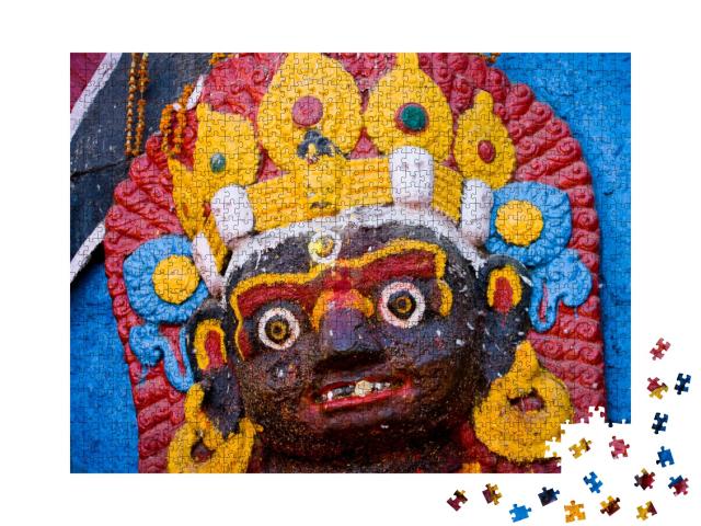 Puzzle de 1000 pièces « Statue de Kaal Bhairav sur la place Durbar de Katmandou, Népal »