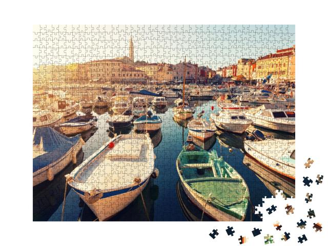 Puzzle de 1000 pièces « La ville médiévale de Rovinj au coucher du soleil, Croatie »