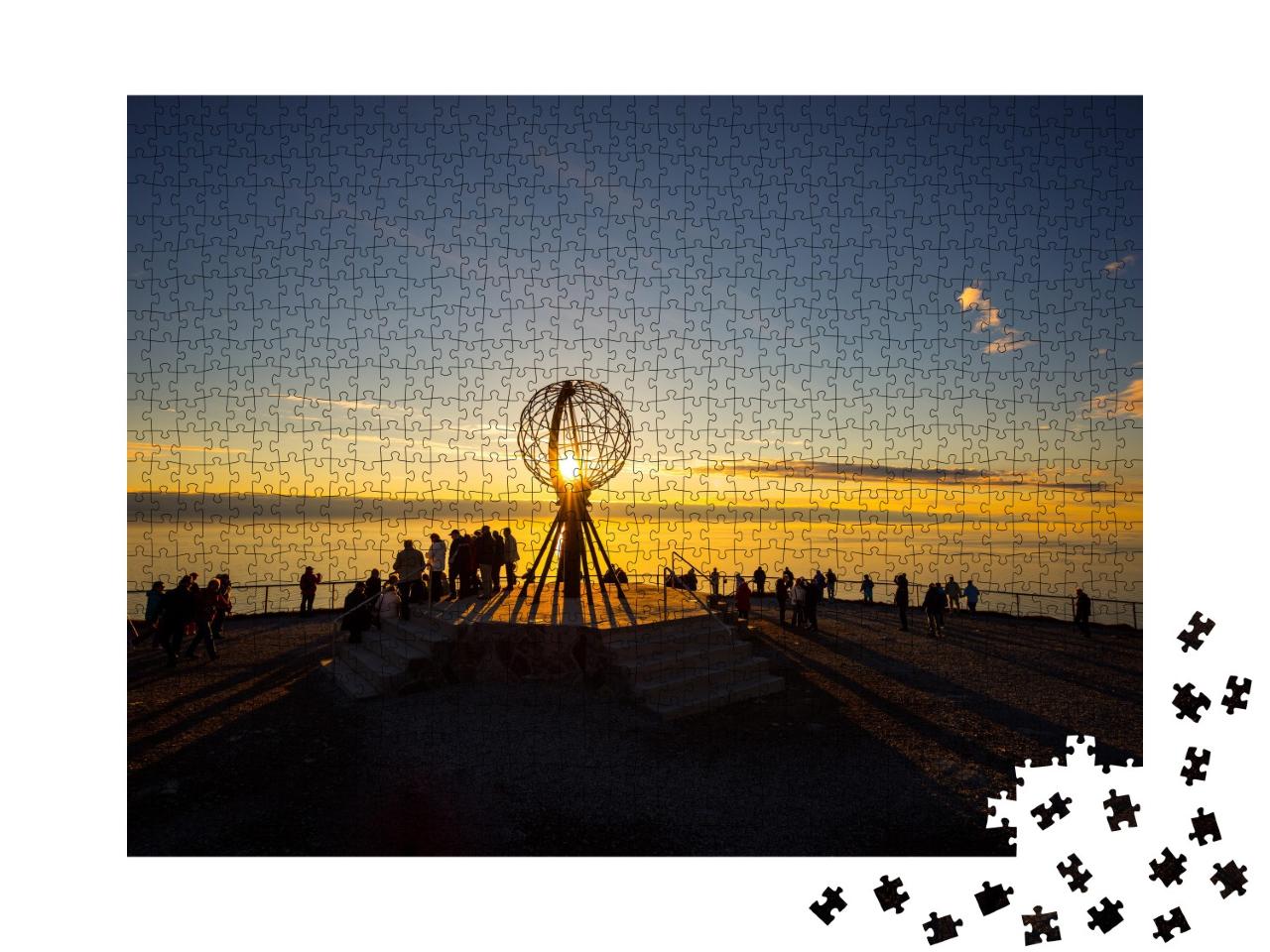 Puzzle de 1000 pièces « Coucher de soleil au Cap Nord, Norvège »