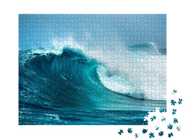 Puzzle de 1000 pièces « Des vagues dans l'océan, une écume qui gicle »