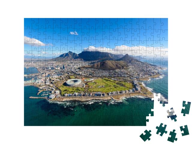 Puzzle de 200 pièces « Vue d'hélicoptère : vue aérienne de Cape Town, Afrique du Sud »