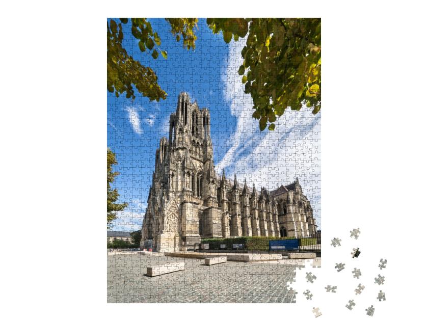 Puzzle de 1000 pièces « Ancienne cathédrale gothique de Reims, France »