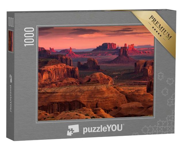 Puzzle de 1000 pièces « Lever de soleil à Hunts Mesa, Monument Valley, Arizona, États-Unis »