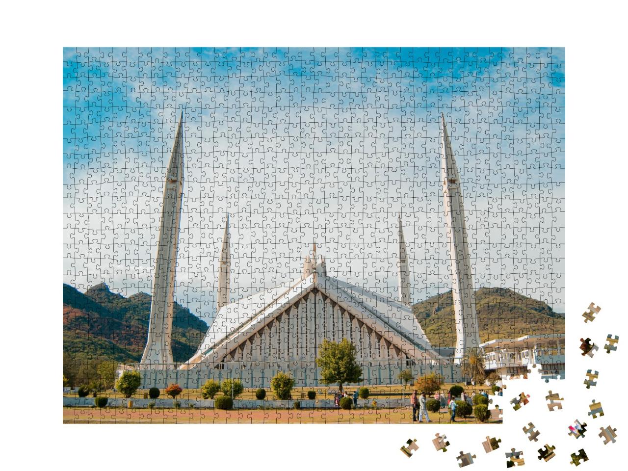 Puzzle de 1000 pièces « Mosquée Faisal : un bâtiment à Islamabad »