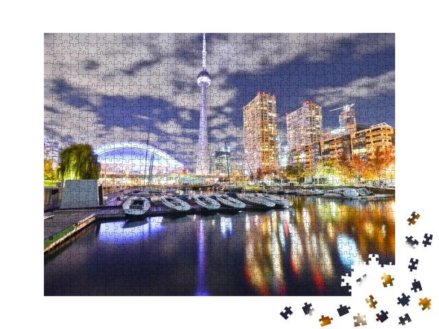 Puzzle de 1000 pièces « Skyline de Toronto la nuit en Ontario, Canada »