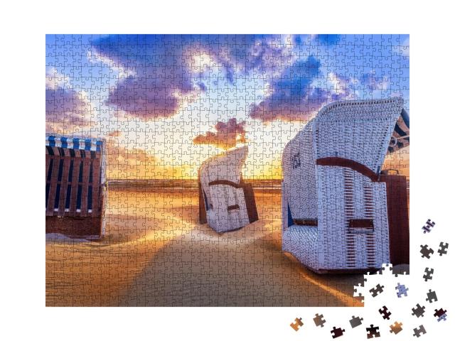 Puzzle de 1000 pièces « Coucher de soleil sur la mer Baltique »