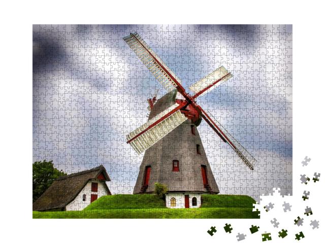 Puzzle de 1000 pièces « La cour du moulin à vent par un jour sombre »