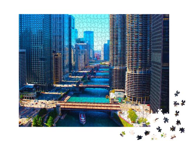 Puzzle de 1000 pièces « Rivière Chicago »