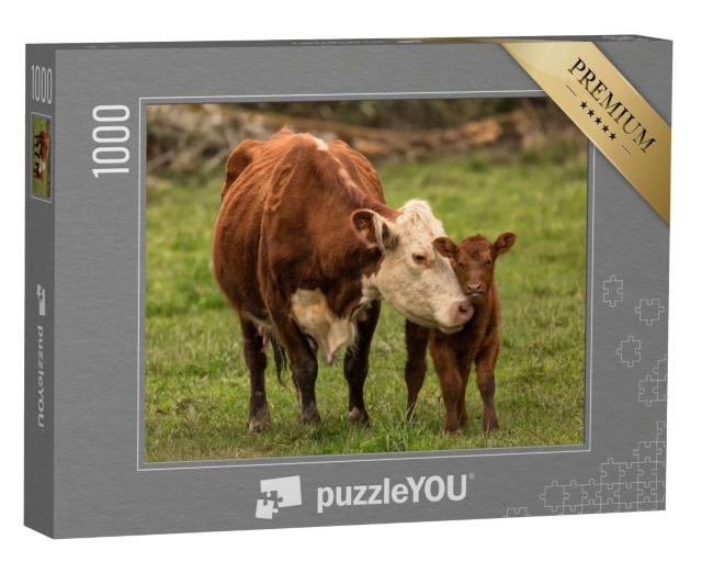 Puzzle de 1000 pièces « Vache mère et veau »