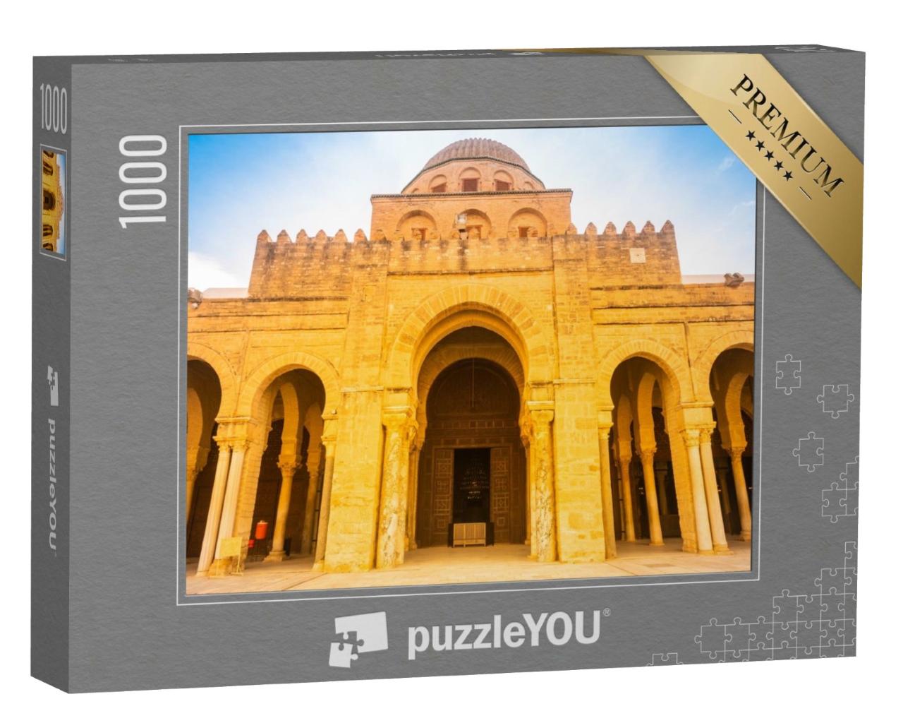 Puzzle de 1000 pièces « Grande mosquée : architecture antique dans le Sahara, Kairouan, Tunisie »