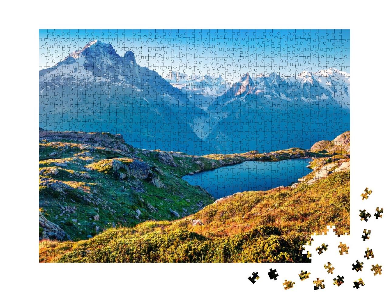 Puzzle de 1000 pièces « Vue d'été colorée sur le Lac Blanc »