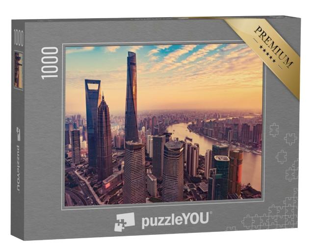 Puzzle de 1000 pièces « Vue aérienne de la ville de Shanghai »