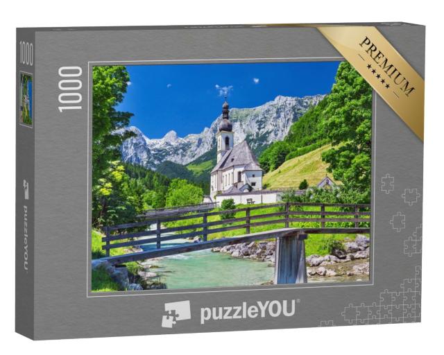 Puzzle de 1000 pièces « Paysage de montagne pittoresque : St. Sebastian dans le village de Ramsau »