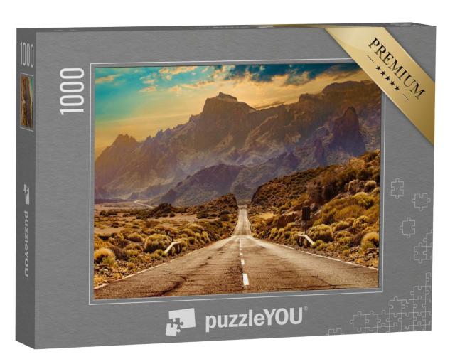 Puzzle de 1000 pièces « Route à travers le paysage pittoresque du parc naturel de Tenerife »