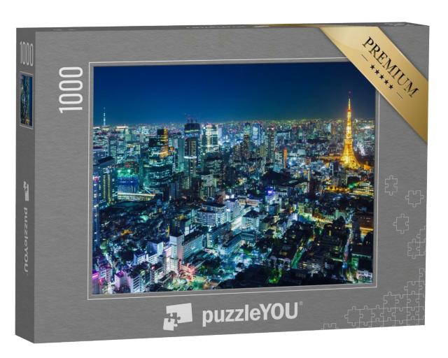 Puzzle de 1000 pièces « Skyline de Tokyo la nuit »