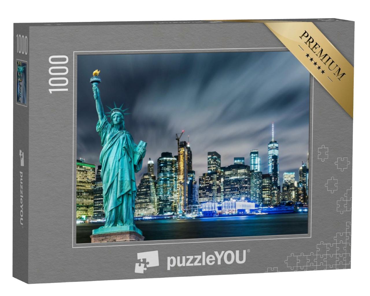 Puzzle de 1000 pièces « La Statue de la Liberté devant le skyline de Manhattan »