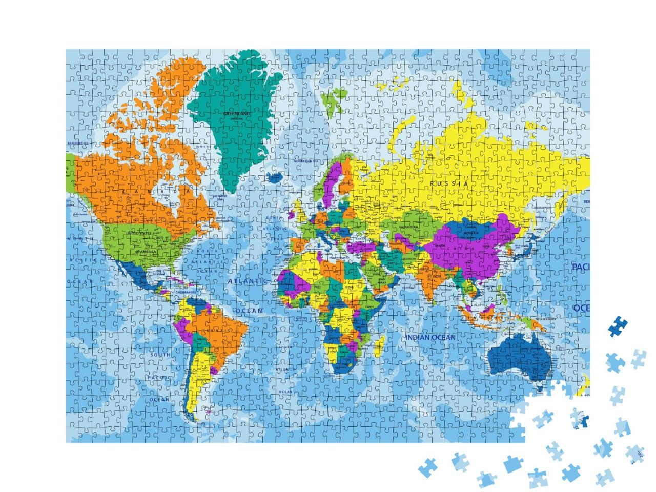 Puzzle de 1000 pièces « Carte politique du monde »