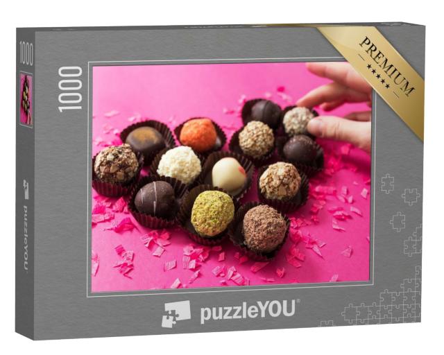 Puzzle de 1000 pièces « Romantisme à la Saint-Valentin : un cœur en chocolat »
