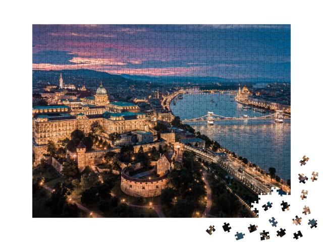 Puzzle de 1000 pièces « Magnifique vue sur Budapest la nuit »