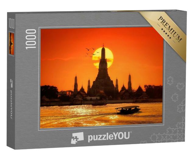 Puzzle de 1000 pièces « Wat Arun au coucher du soleil à Bangkok, Thaïlande »