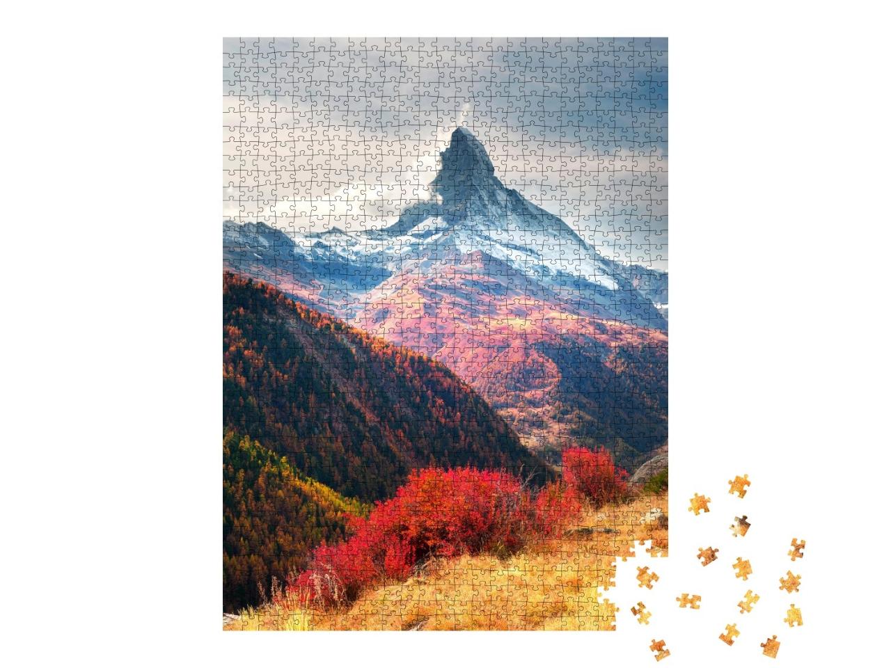 Puzzle de 1000 pièces « Sommet du Cervin en automne, Suisse »