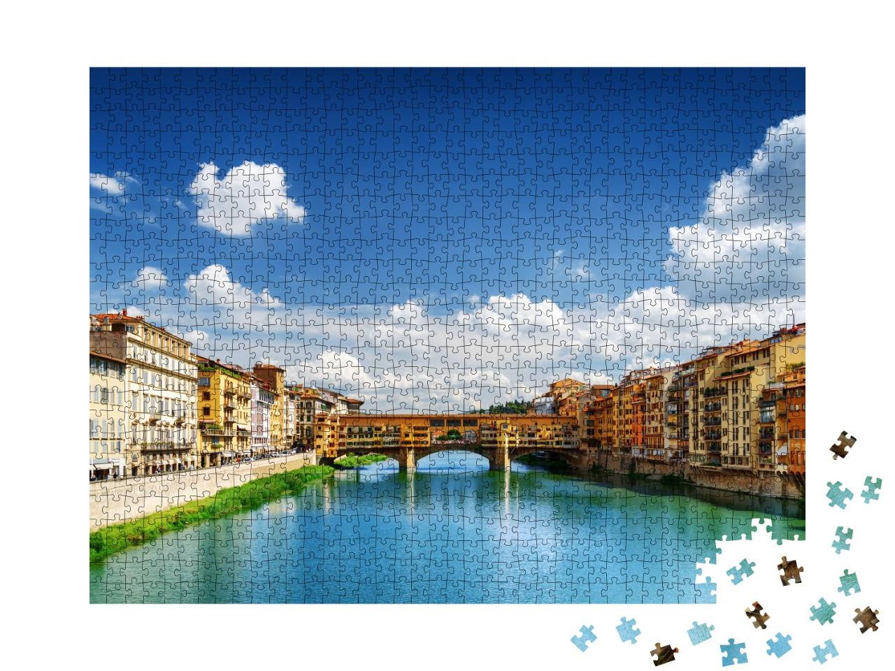 Puzzle de 1000 pièces « Ponte Vecchio sur le fleuve Arno à Florence, Toscane, Italie »