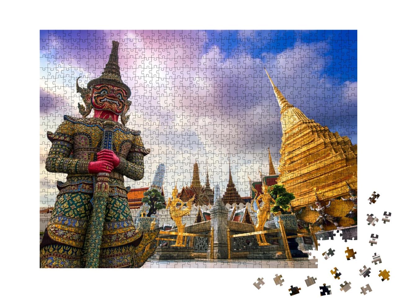 Puzzle de 1000 pièces « Atemberaubender Wat Phra Kaew, Tempel des Smaragdbuddhas Bangkok, Thaïlande »