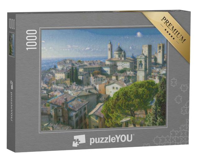 Puzzle de 1000 pièces « dans le style artistique de Claude Monet - Bergame, Lombardie, Italie »