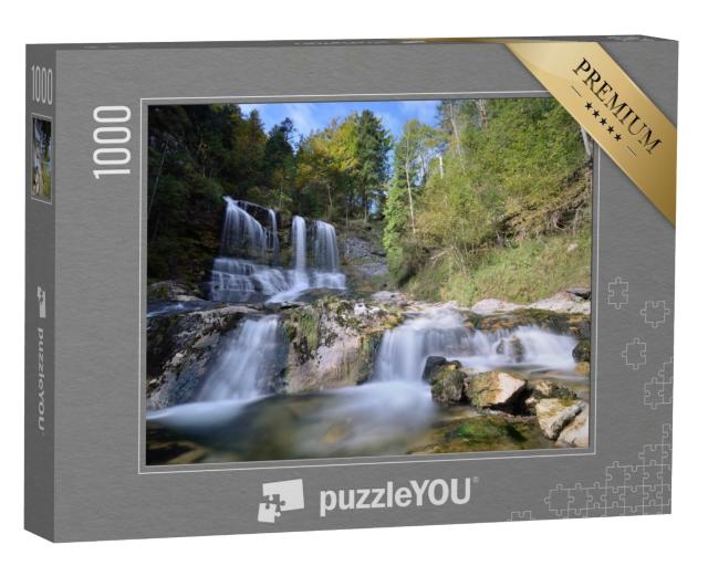 Puzzle de 1000 pièces « Chute d'eau du Weißbach près d'Inzell dans les Alpes bavaroises »