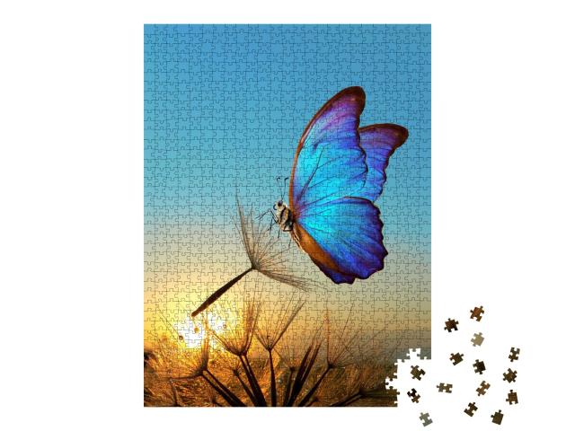 Puzzle de 1000 pièces « Papillon et pissenlit »