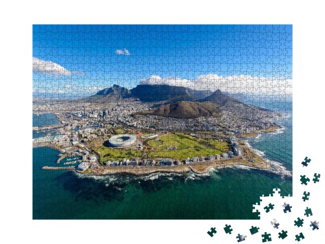 Puzzle de 1000 pièces « Vue d'hélicoptère : vue aérienne de Cape Town, Afrique du Sud »