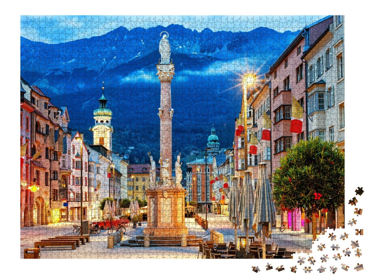 Puzzle de 2000 pièces « Innsbruck : vieille ville dans les montagnes alpines du Tyrol »