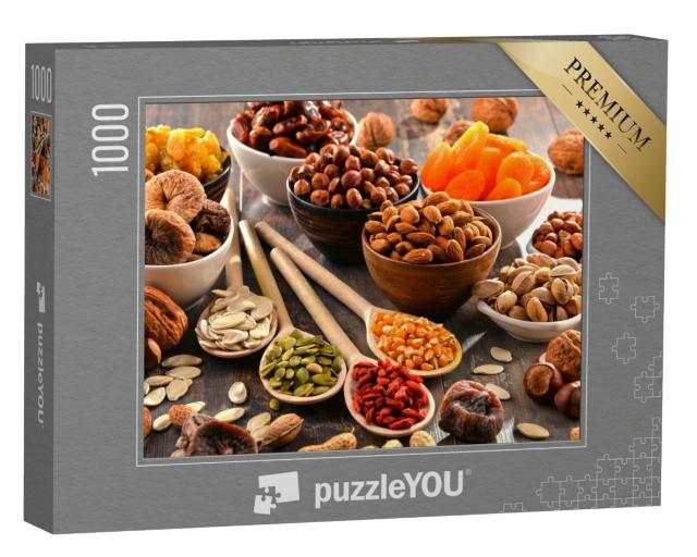Puzzle de 1000 pièces « Composition de fruits secs et de noix diverses »