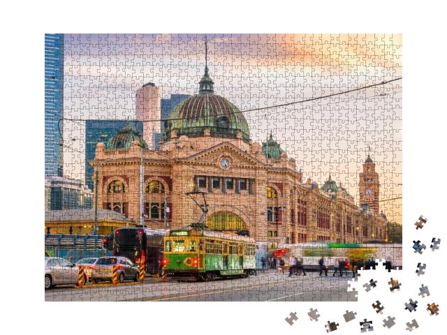 Puzzle de 1000 pièces « Gare de train de Melbourne Flinders Street, Australie »