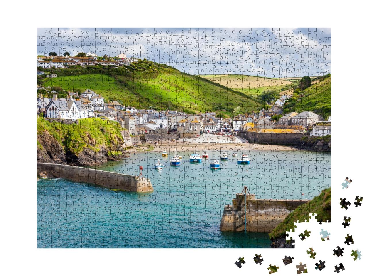 Puzzle de 1000 pièces « Village de pêcheurs de Port Isaac sur la côte de North Cornwall, Angleterre »