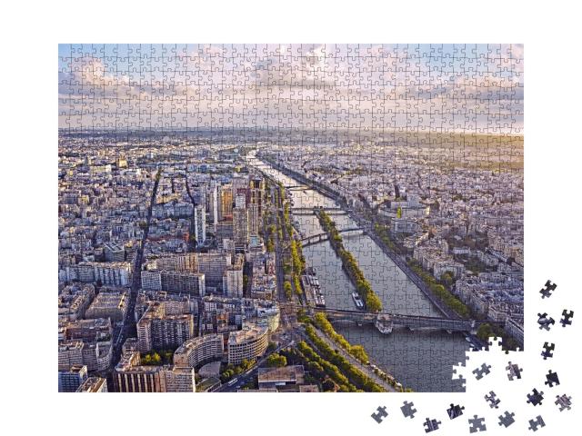 Puzzle de 1000 pièces « Paris le soir avec la Tour Eiffel »