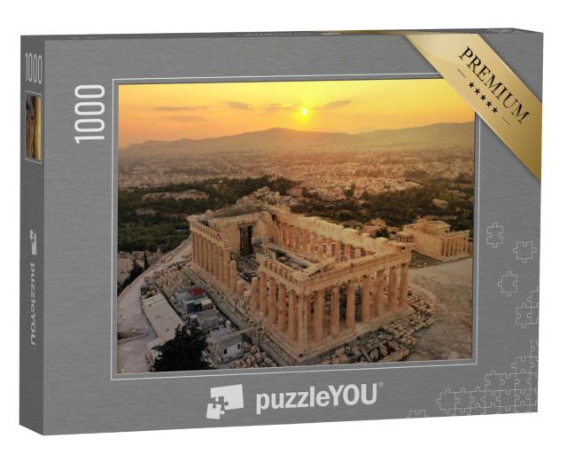 Puzzle de 1000 pièces « Colline de l'Acropole et Parthénon au coucher du soleil, Athènes, Grèce »