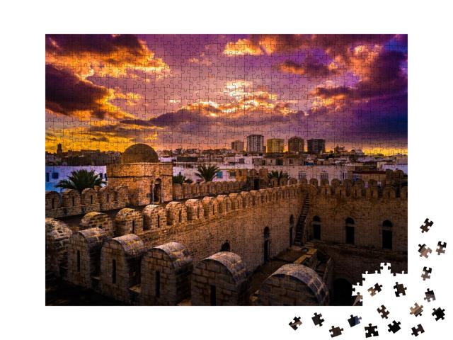 Puzzle de 1000 pièces « Maurn de la forteresse de Ribat de Sousse, Tunisie »