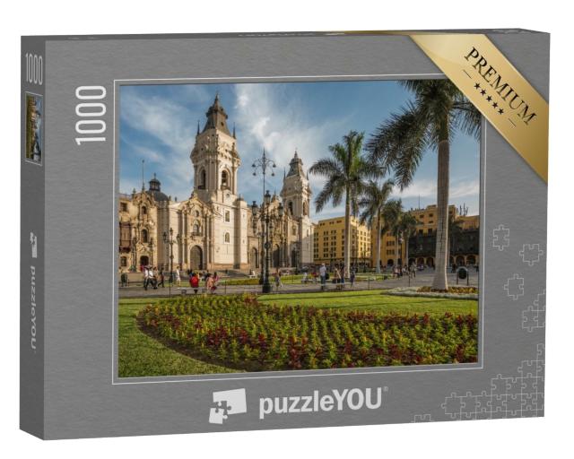 Puzzle de 1000 pièces « Église cathédrale et place principale du centre-ville de Lima, Pérou »