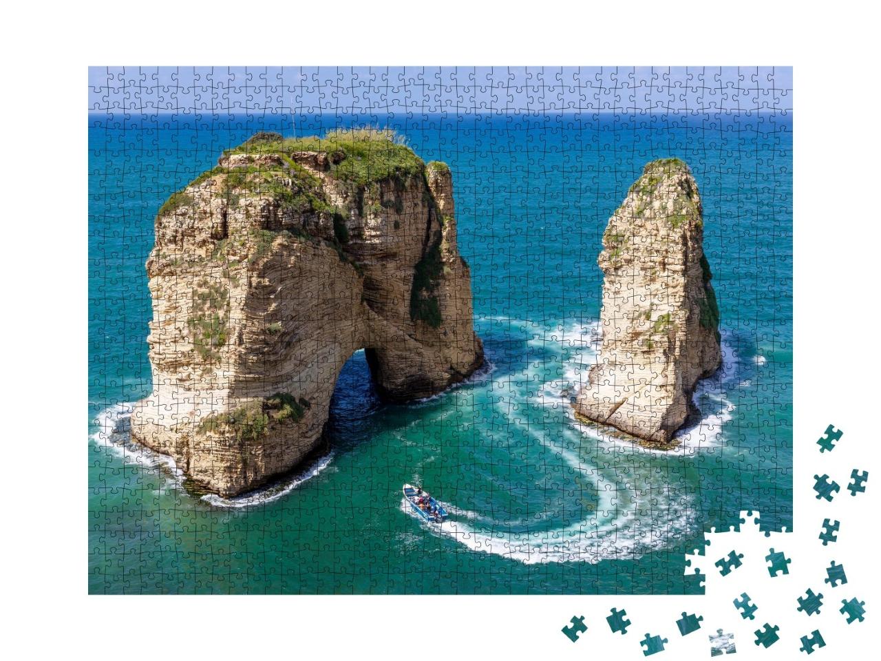 Puzzle de 1000 pièces « Rocher de Rouche à Beyrouth, Liban »