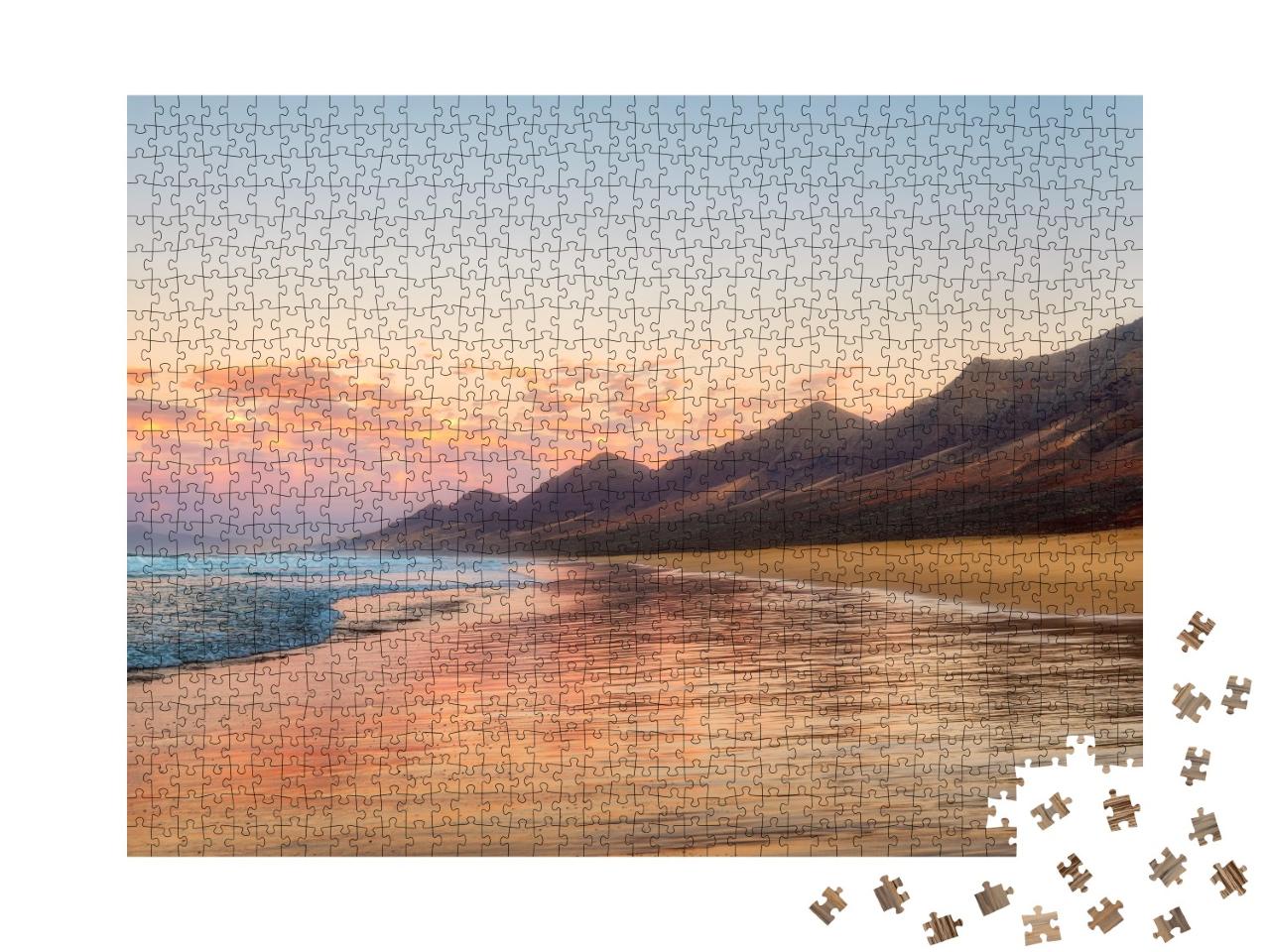 Puzzle de 1000 pièces « Plage infinie de Cofete, Fuerteventura, Îles Canaries »