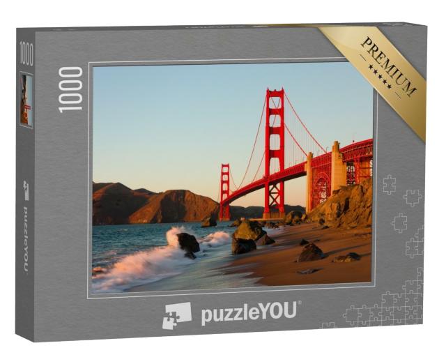 Puzzle de 1000 pièces « Le Golden Gate Bridge à San Francisco au coucher du soleil »