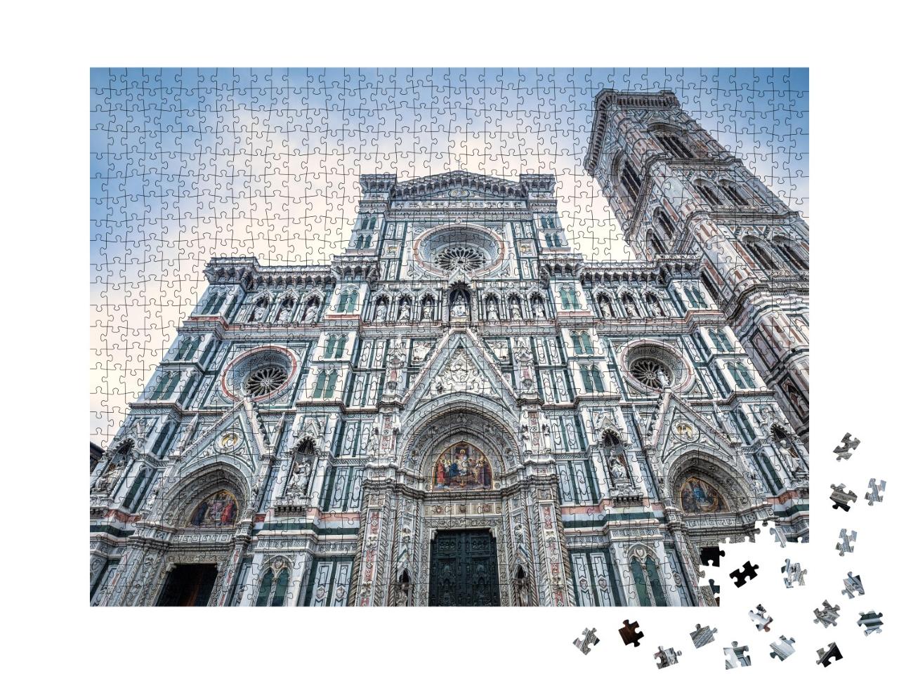 Puzzle de 1000 pièces « Cathédrale Santa Maria del Fiore sur la Piazza del Duomo à Florence »