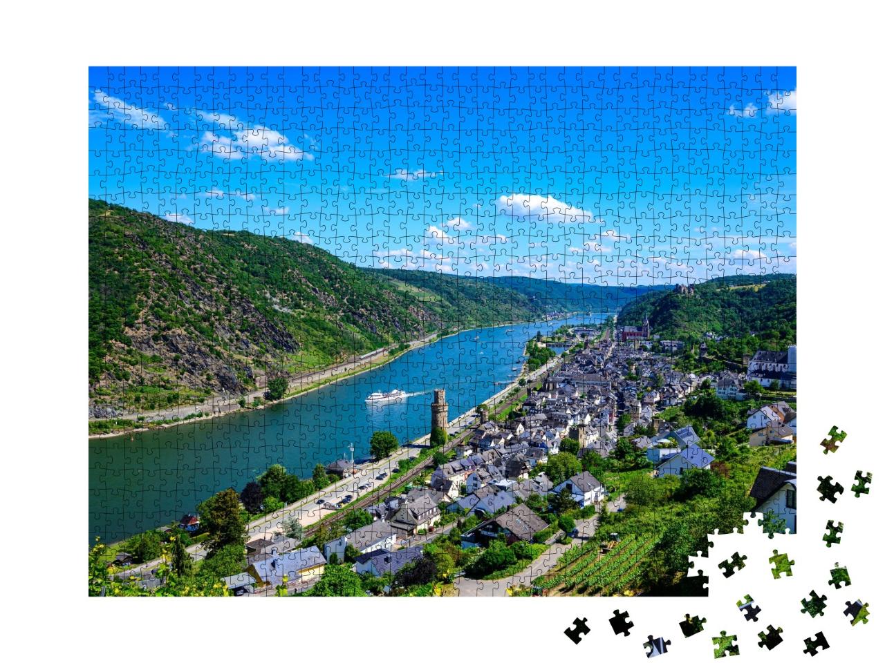 Puzzle de 1000 pièces « Oberwesel sur le Rhin vu du ciel »