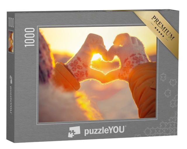 Puzzle de 1000 pièces « Un petit cœur sous le soleil d'hiver »