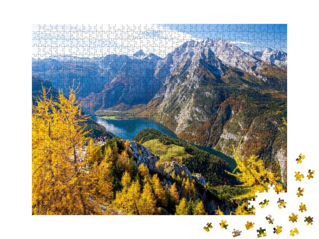 Puzzle de 1000 pièces « Watzmann au lac Königssee dans le parc national de Berchtesgaden, Alpes bavaroises »